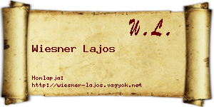 Wiesner Lajos névjegykártya